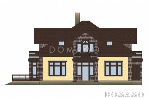 Проект кирпичного дома с 4 спальнями / Фасад 3
