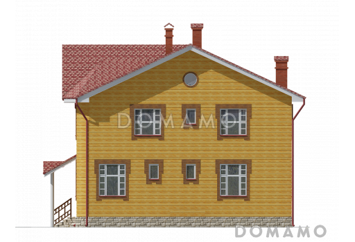 Двухэтажный дом с двумя эркерами / Фасад 4