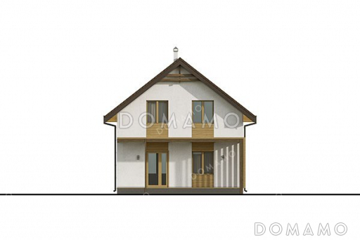 Проект одноэтажного дома с мансардой и террасой / Фасад 2