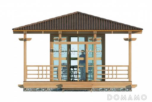 Проект квадратной беседки / Фасад 1