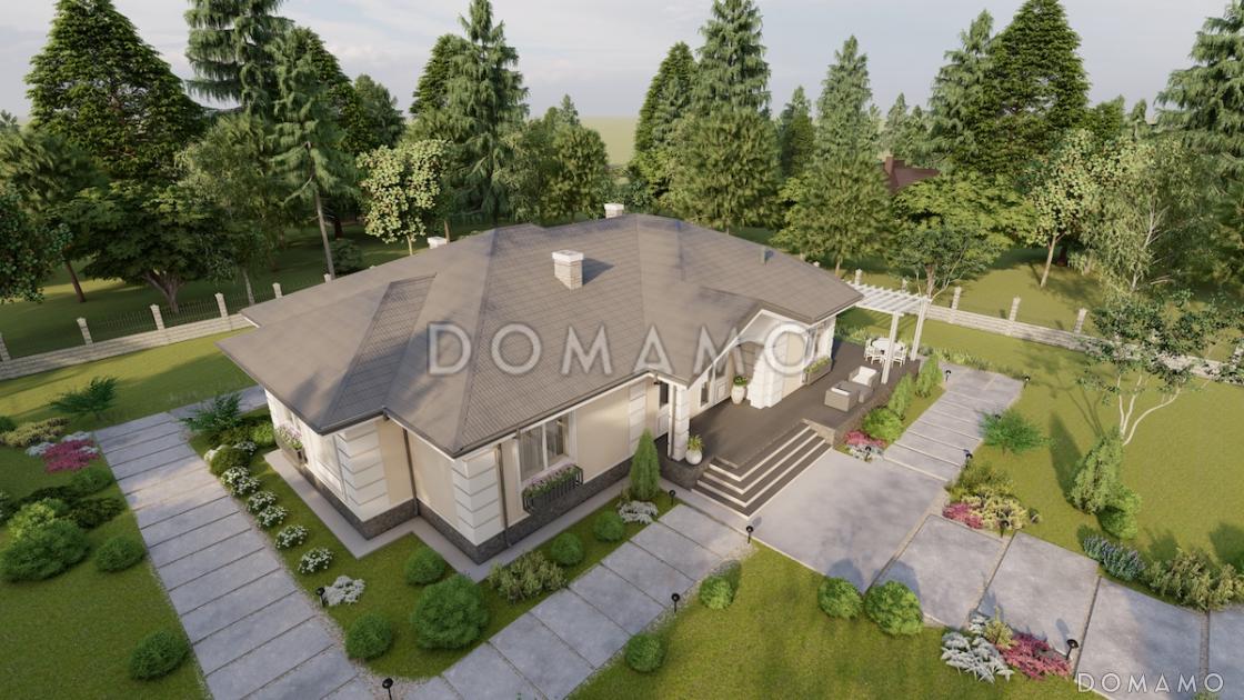 Проект одноэтажного дома из газобетона в классическом стиле / 5