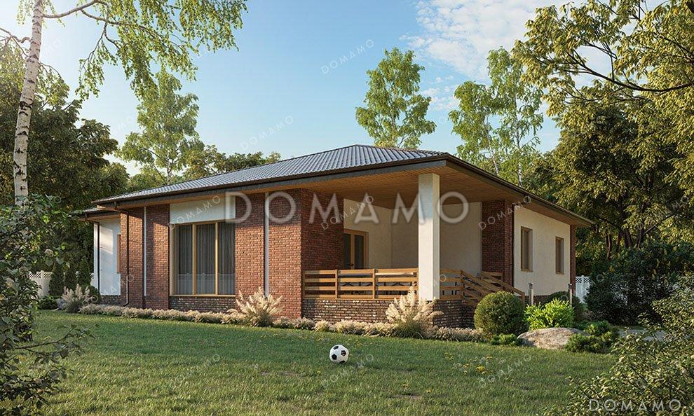 Проект одноэтажного дома со встроенным гаражом / 2