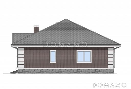 Проект одноэтажного дома из газобетона для небольшой семьи / Фасад 1