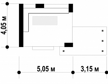 Проект беседки с закрытой и открытой зоной для большого участка / План 1 этажа