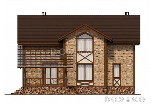 Проект просторного коттеджа в стиле шале из СИП / Фасад 3