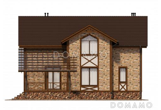 Проект просторного коттеджа в стиле шале из СИП / Фасад 3