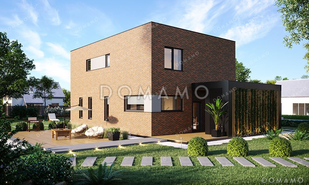 Проект двухэтажного дома с большой террасой / 4