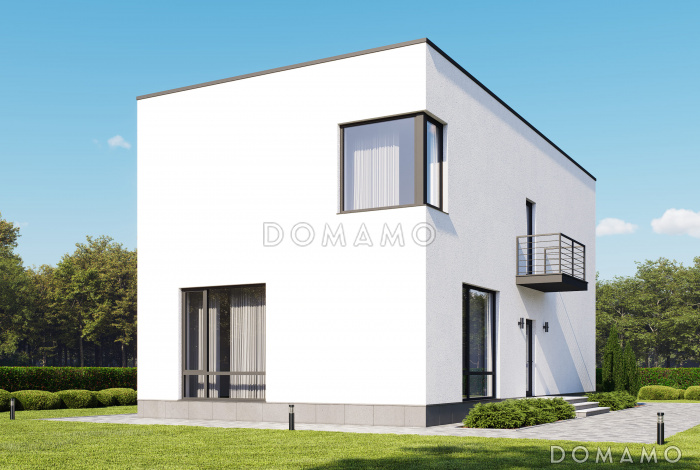 Проект дома в стиле минимализм с 4 спальнями Проект дома в стиле минимализм с 4 спальнями