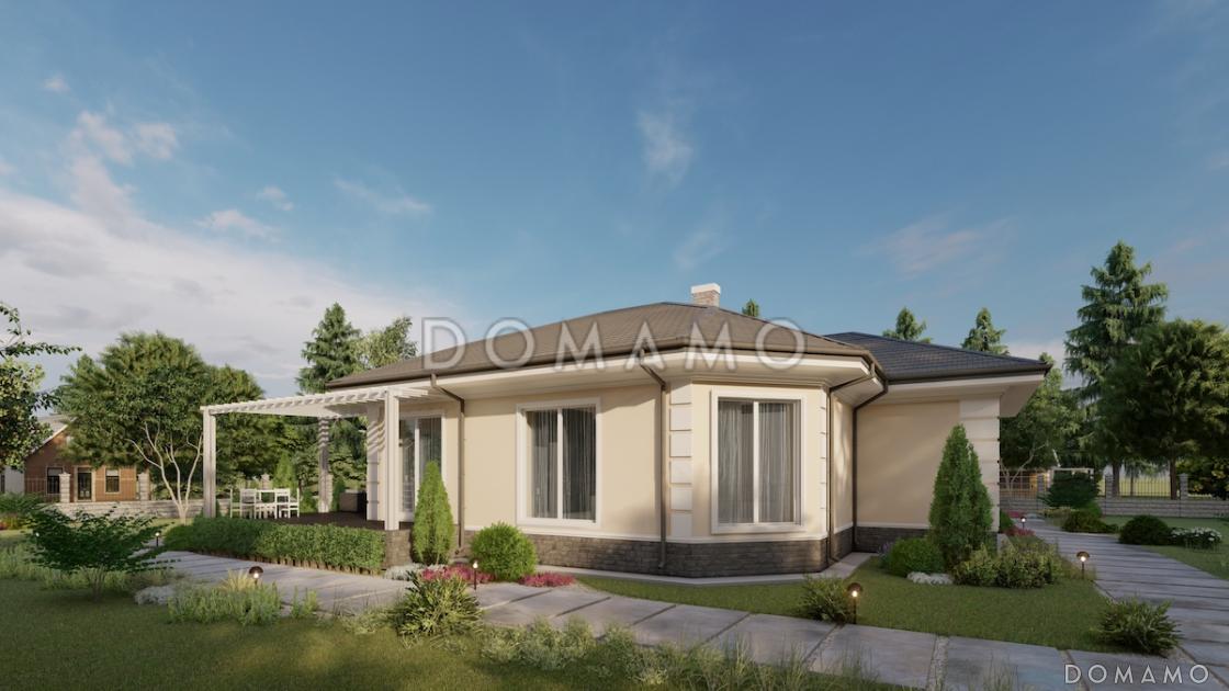 Проект одноэтажного дома из газобетона в классическом стиле / 2