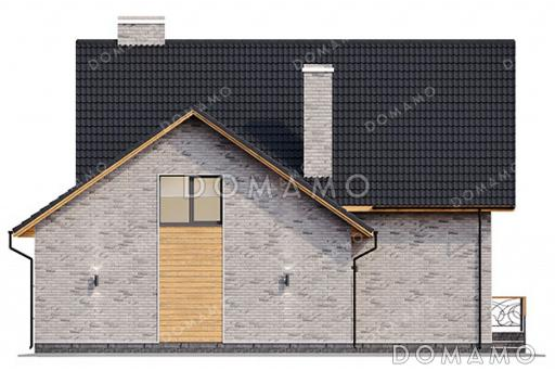 Проект дома с 3 спальнями и кабинетом на мансарде, гаражом и террасой / Фасад 4