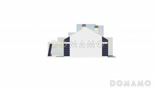 Проект одноэтажного дома из газобетона с оригинальной открытой террасой  / Фасад 4