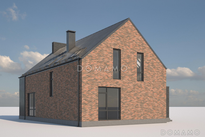 Проект дома барнхаус из керамоблока со вторым светом, библиотекой и лаунж-зоной