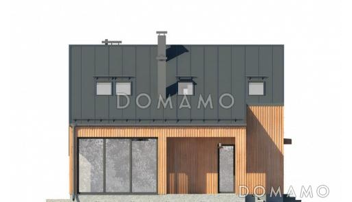 Проект дома из пеноблоков с террасой и гаражом / Фасад 4