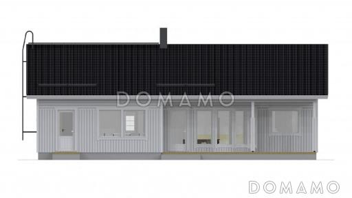 Проект каркасного дома с полукруглым эркером / Фасад 4