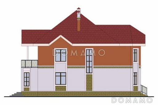 Проект кирпичного дома с арочными окнами / Фасад 4