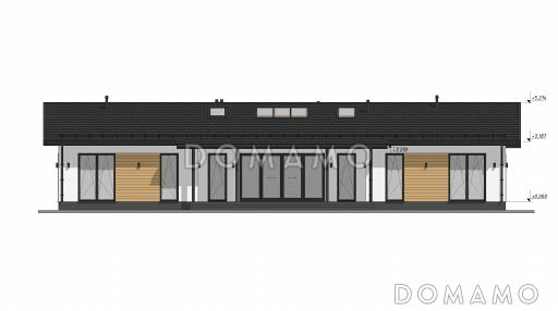 Проект одноэтажного вытянутого по длине дома S-232 / Фасад 2