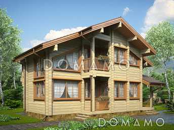Проект дома из клееного бруса с гостевой комнатой на первом этаже