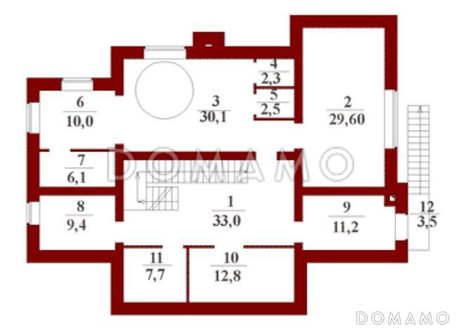 Проект дома с цокольным этажом в стиле фахверк / План цокольного этажа