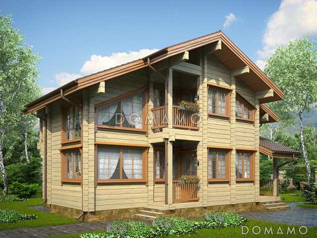 Проект дома из клееного бруса с гостевой комнатой на первом этаже Проект дома из клееного бруса с гостевой комнатой на первом этаже