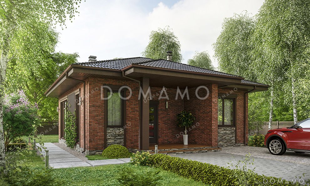 Проект одноэтажного дома с большой гостиной / 2