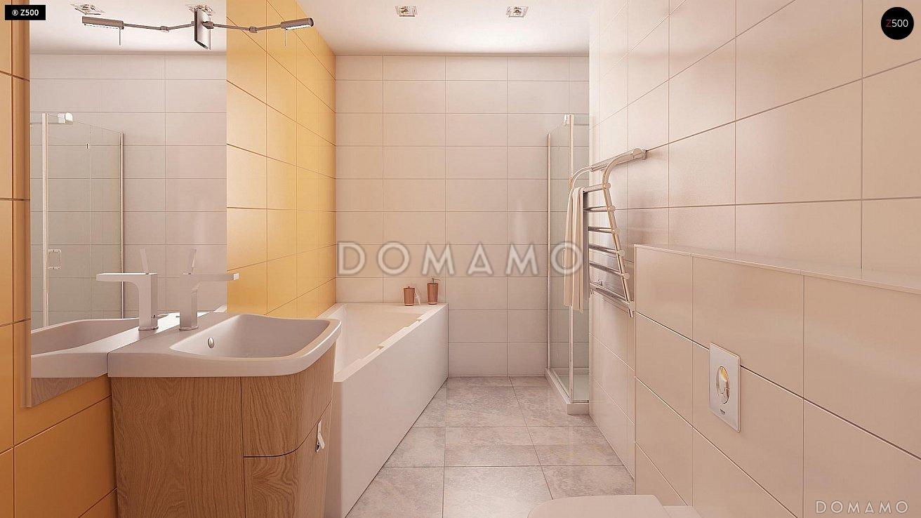 Проект простого компактного одноэтажного дома из кирпича с тремя спальнями / 9