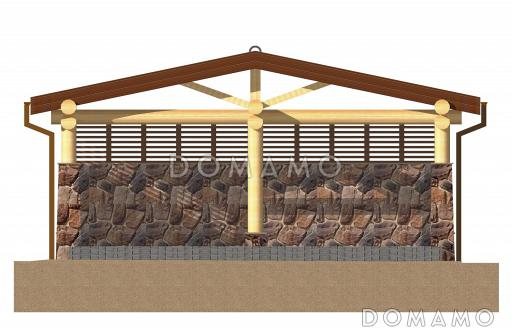 Проект простого навеса для двух авто / Фасад 4