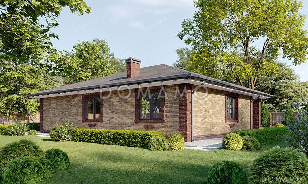 Проект одноэтажного дома с террасой и крыльцом / 2