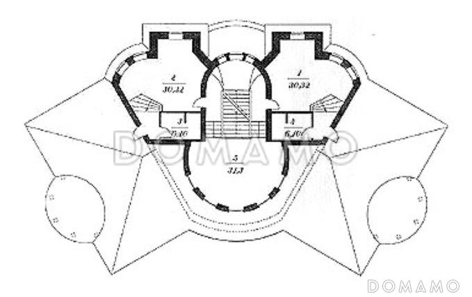 Проект двухэтажного особняка с мансардой и цокольным этажом из кирпича / План мансардного этажа