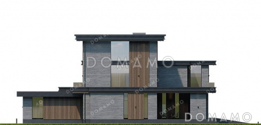 Проект большого трехэтажного дома с террасой и гаражом / Фасад 4