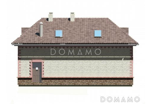 Проект гаража на 2 машины с котельной и  мансардой / Фасад 3