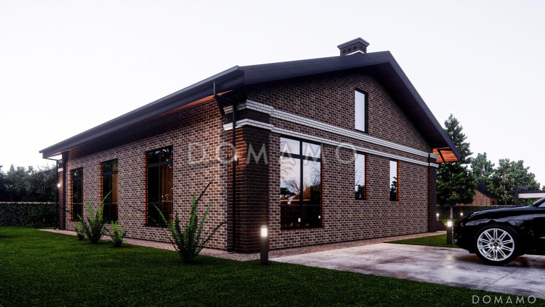 Проект дома из газобетона с мансардным этажом, верандой и 3 спальнями / 4