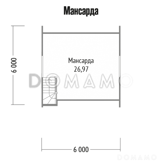 Проект каркасного дома без санузла / План мансардного этажа