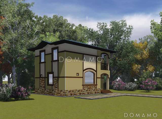 Проект двухэтажного дома с сауной Проект двухэтажного дома с сауной