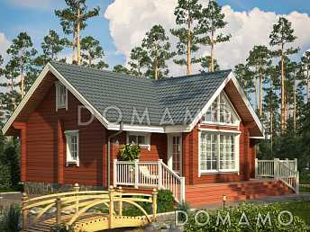 Проект дома из клееного бруса с гибкой кровлей