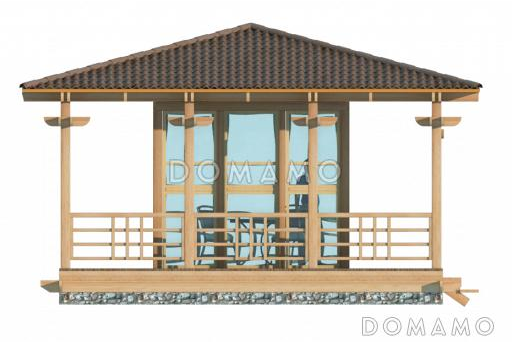 Проект квадратной беседки / Фасад 3