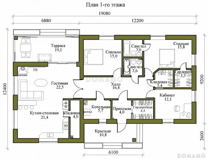 Как правильно организовать пространство внутри одноэтажного дома