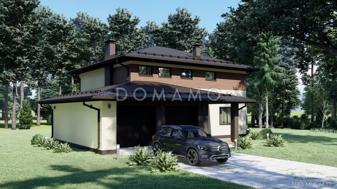 Проект современного дома с гаражом на две машины S-227 / 2