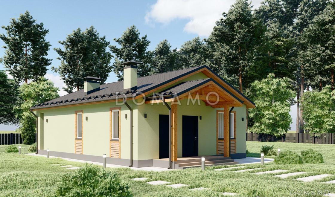 Проект небольшого одноэтажного дома для узких участков S-70 / 3